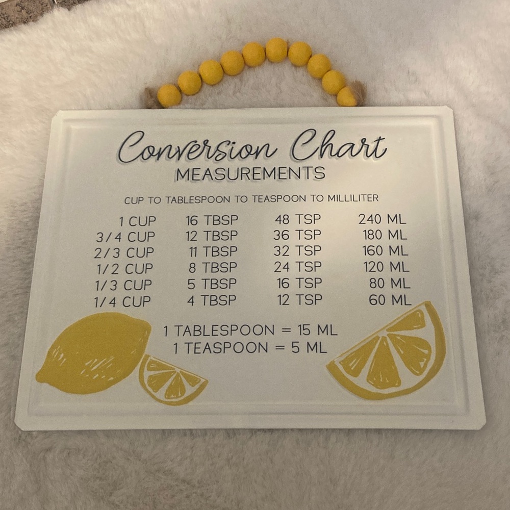 Hobby Lobby 2019 Lemon-Themed Conversion Chart